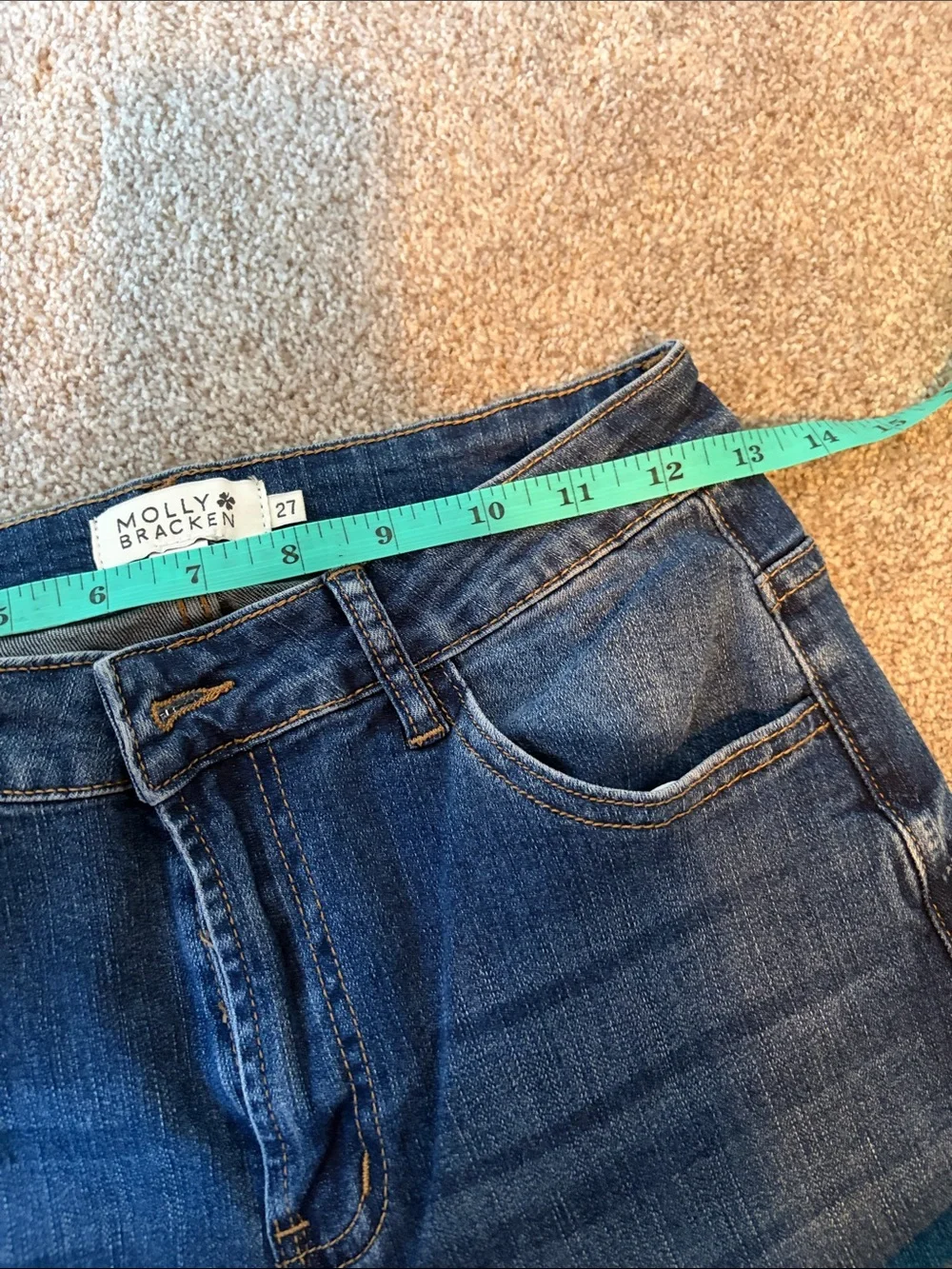 Molly Bracken Wide-Leg Jeans in Deep Blue Wash